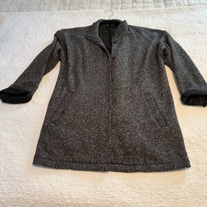 Eileen Fisher, Organic Cotton Terry, Stand Collar, Snap Front, Sz XS